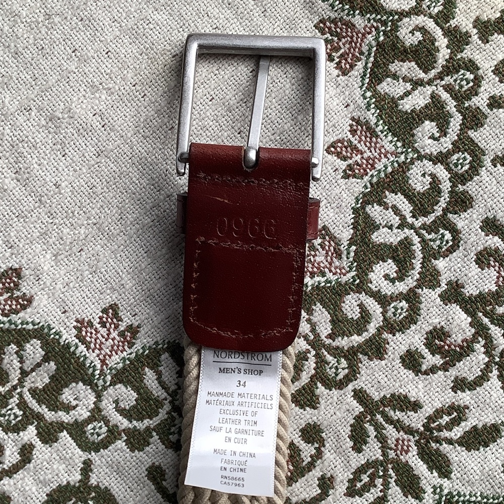 Stylish Cream and Brown Men's Belt - Picture 2 of 7